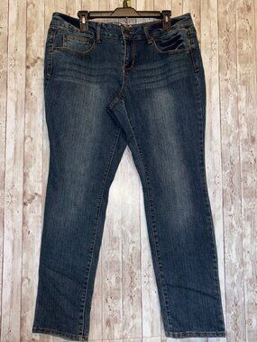 Plus Size Women's SO Stretch Denim Jeans Mid-Rise Waist Straight Leg Cut Size 17